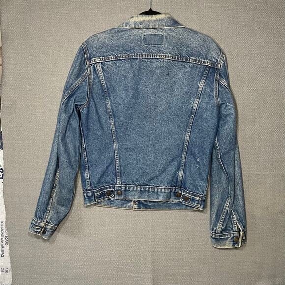 Vintage Levis Denim Trucker Jean Jacket 71506-0216 Made In USA Size 42L 80s (42) - Picture 4 of 15